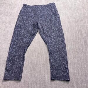 A Core Cropped Leggings Womens XL Navy Acid Wash Yoga Gym Training High Waist